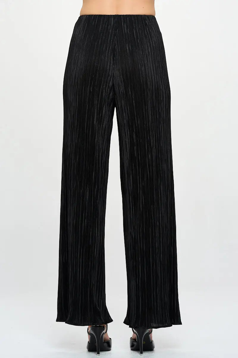 Vibrant Plisse Straight Leg Pants-Renee C.-S-Urbanheer