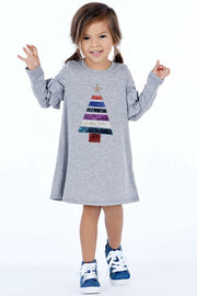 A-Line Dress with Mixed Media Tree-Dress-Hannah Banana-2T-Grey-Urbanheer
