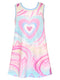 A-Line Heart Print Dress w/ Rhinestones-Dress-Hannah Banana-4-BLUE MULTI-Urbanheer
