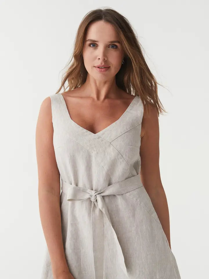A-Line Linen Dress Chiloe in Natural Melange-Dress-MagicLinen-S-Natural Melange-Urbanheer