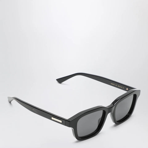 GUCCI Black/blue acetate rectangular sunglasses
