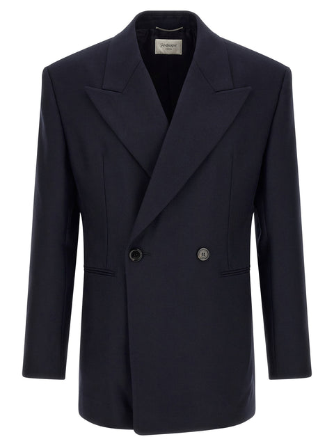 Saint Laurent Felted Wool Gabardine Blazer Jacket