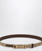 GUCCI Reversible GG fabric and leather belt in sand/brown with Horsebit buckle
