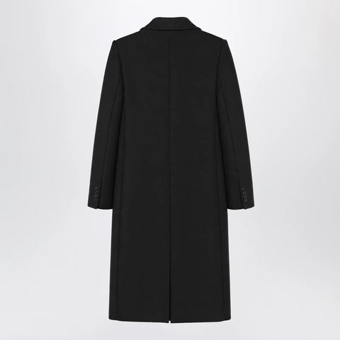 Balenciaga Long double-face tailored coat in black cotton