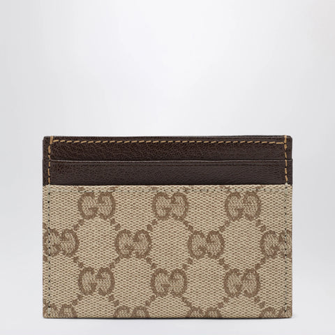 GUCCI Essence Classic card holder in brown GG canvas