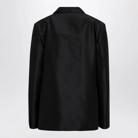 GUCCI Oversized fine silk faille jacket in black