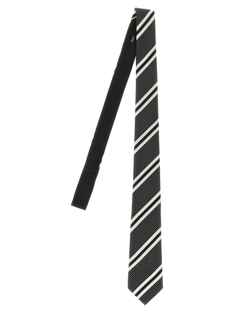 Saint Laurent Jacquard Diagonal Striped Tie