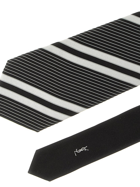 Saint Laurent Jacquard Diagonal Striped Tie
