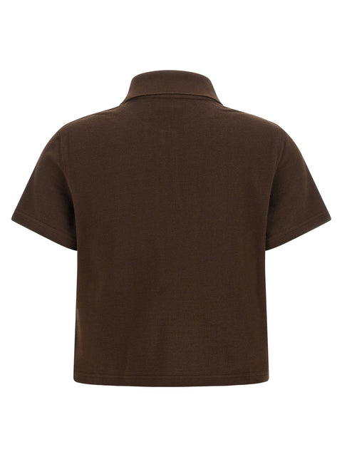 Saint Laurent Cassandre Crop Polo Shirt