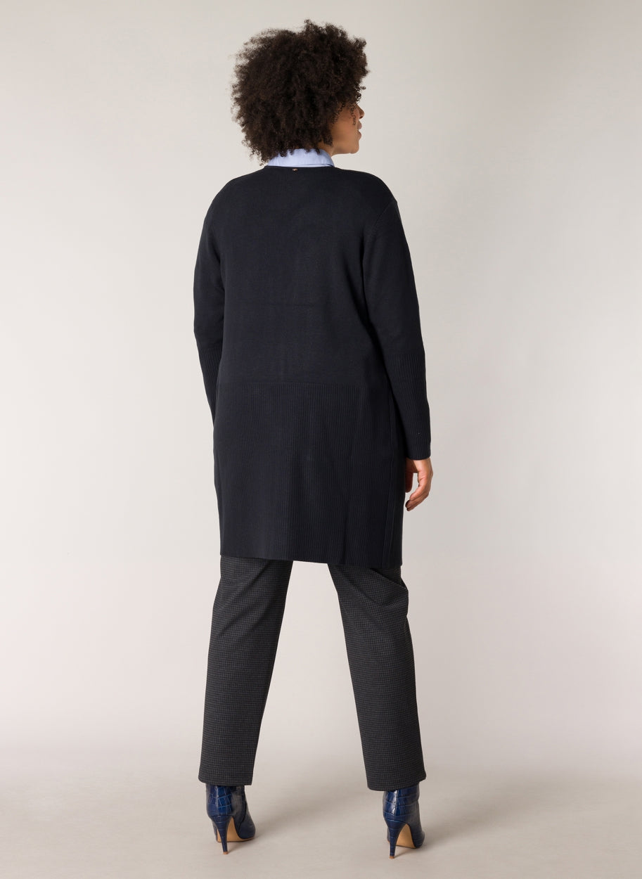 Rebbel cozy open-front cardigan-Cardigans-YESTA-12-Steel Grey/Melange-Urbanheer