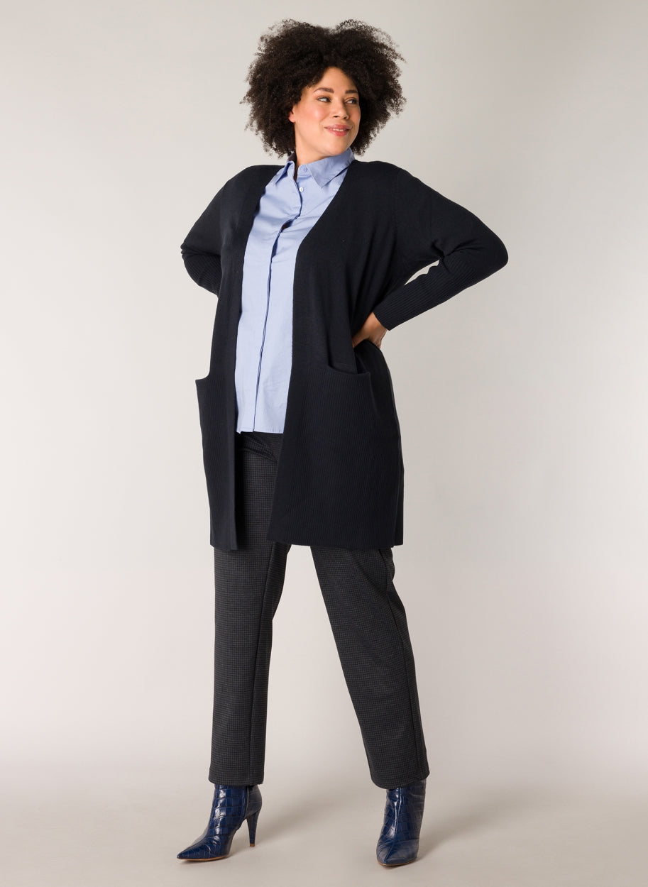 Rebbel cozy open-front cardigan-Cardigans-YESTA-12-Steel Grey/Melange-Urbanheer