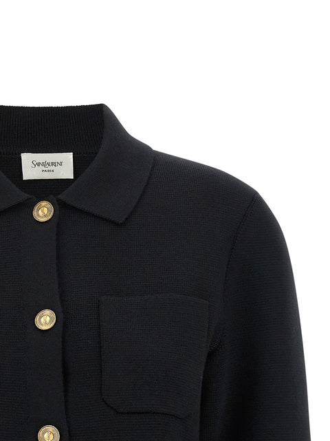Saint Laurent Cassandre Medallion Cardigan