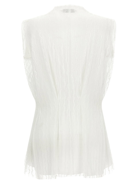 Alberta Ferretti Asymmetrical Tulle Top