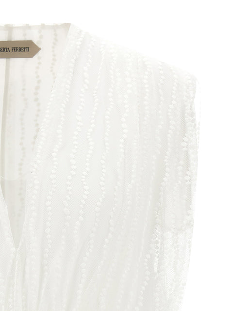 Alberta Ferretti Asymmetrical Tulle Top