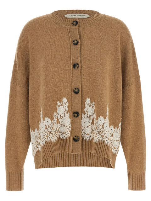 Alberta Ferretti Lace Insert Cardigan