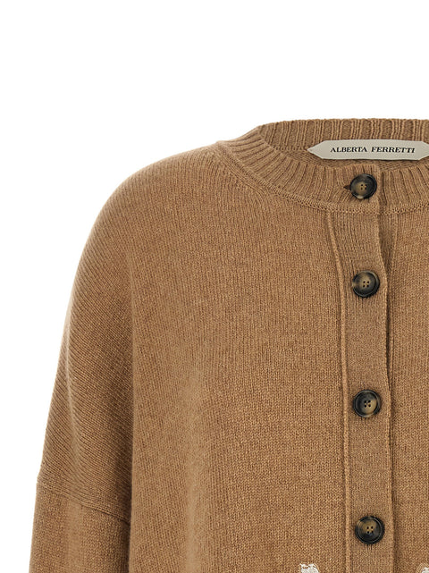 Alberta Ferretti Lace Insert Cardigan