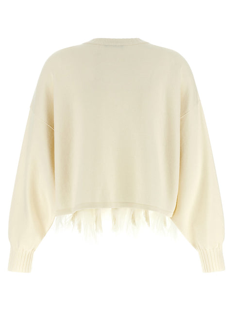 Alberta Ferretti Feather Cropped Sweater