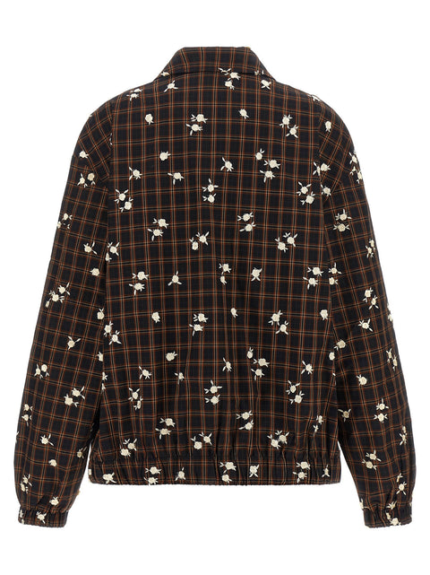 Ganni Check Flower Bomber Jacket
