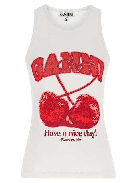 Ganni Cherry Tank Top