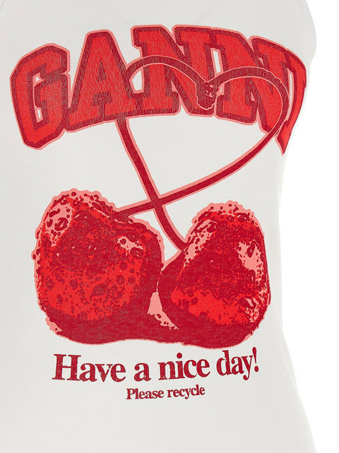 Ganni Cherry Tank Top