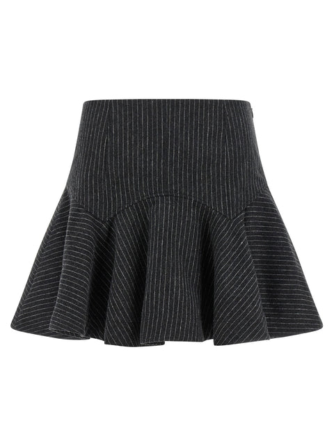 Ganni Pinstriped Flannel Skirt