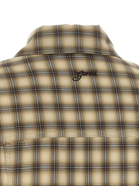 Ganni Check Flannel Peplum Shirt