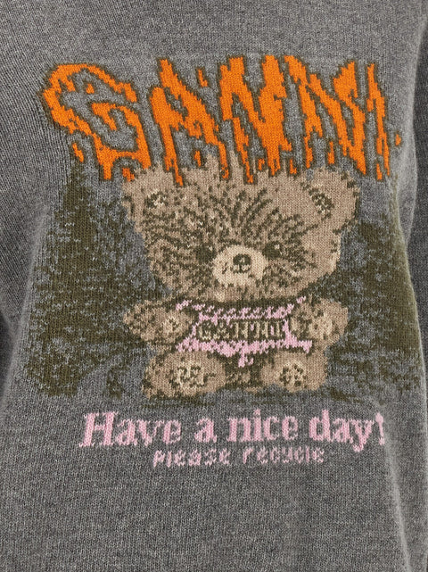 Ganni Sweater With Front Intarsia