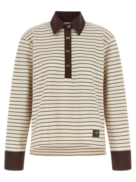 Ganni Striped Cotton Polo Shirt