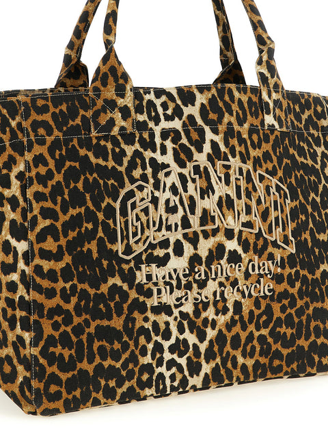 Ganni Leopard Xxl Shopping Bag