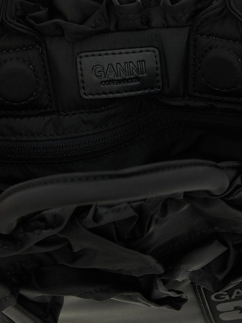 Ganni Mini Shopper Ruffle Handbag