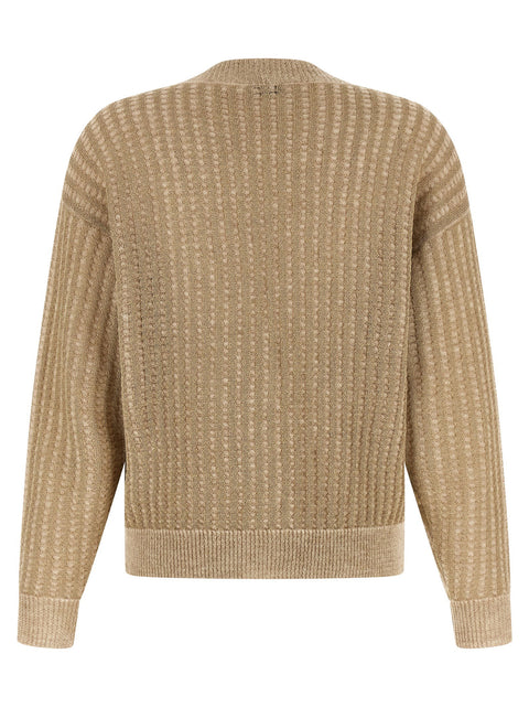 Peserico Waffle Lamé Cardigan