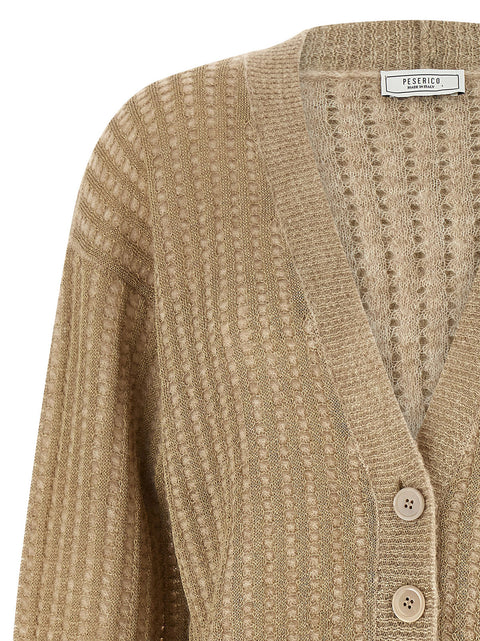 Peserico Waffle Lamé Cardigan