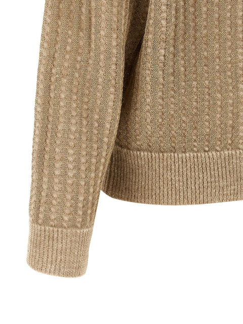 Peserico Waffle Lamé Cardigan