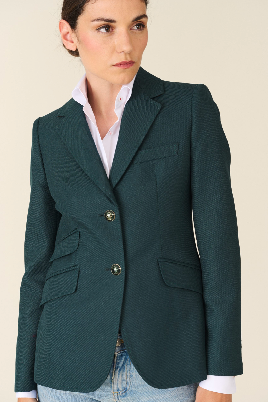 ADELE TRICOT Blazer in Green