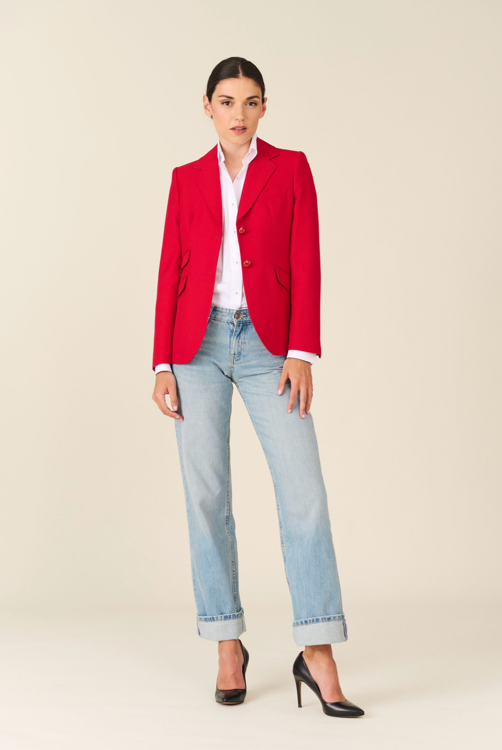 ADELE TRICOT Blazer in Red