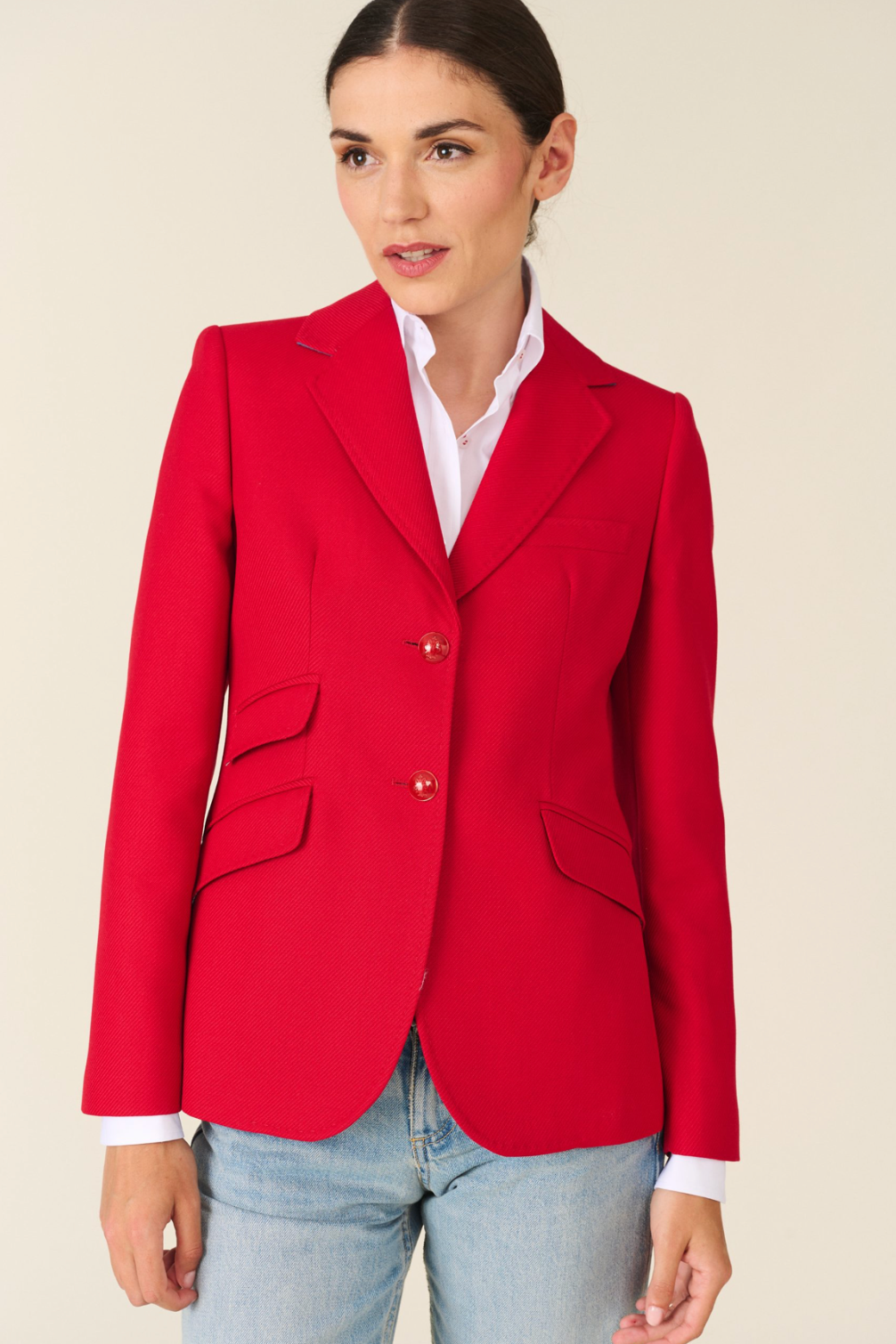 ADELE TRICOT Blazer in Red