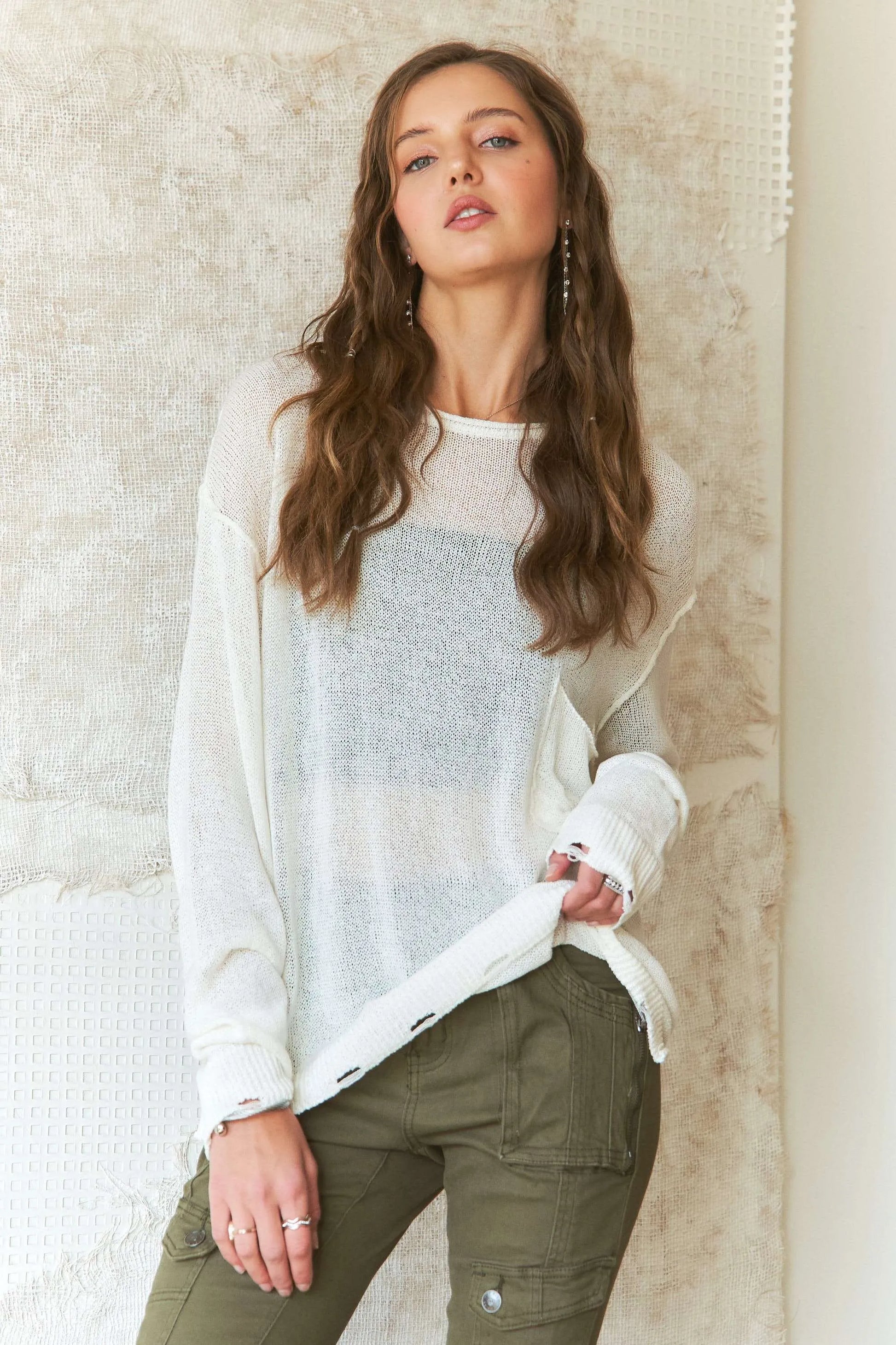 ADORA Vintage Edge Lightweight Sweater-Adora-OFF WHITE-S-Urbanheer