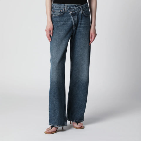 AGOLDE Arc Criss Cross jeans in dark indigo denim