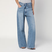 AGOLDE Wide blue Vana Fold jeans with washed effect