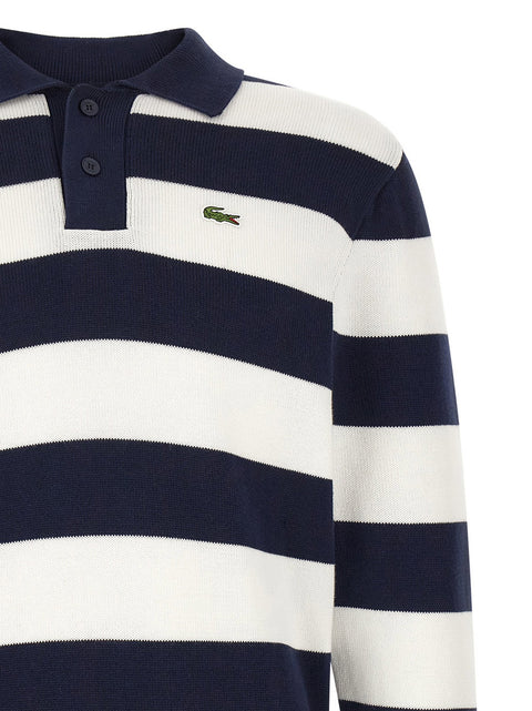 Lacoste Striped Pulover With Polo Collar