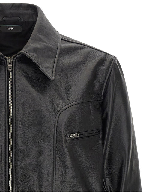 Amiri Leather Jacket With Zip