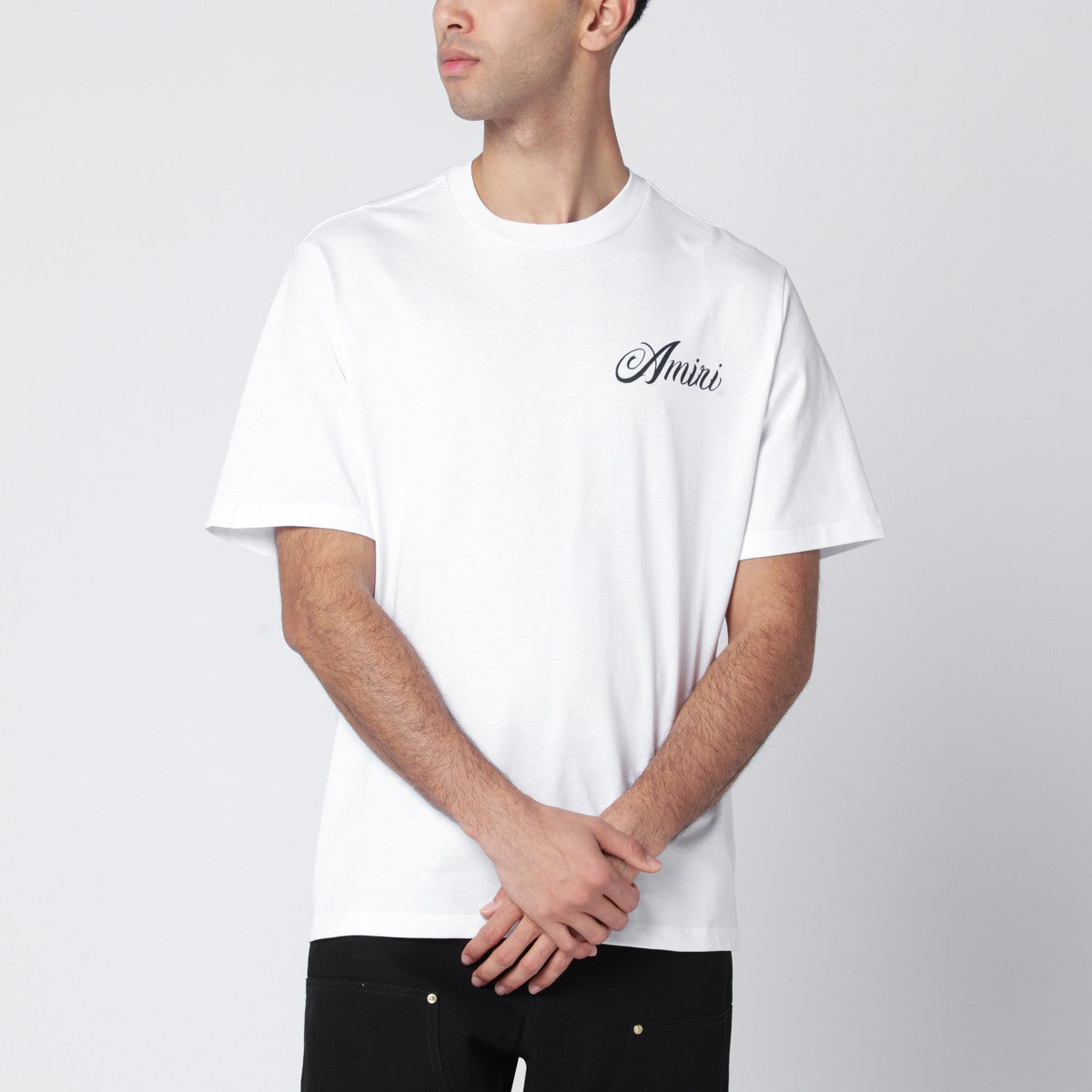 AMIRI White cotton T-shirt with logo print