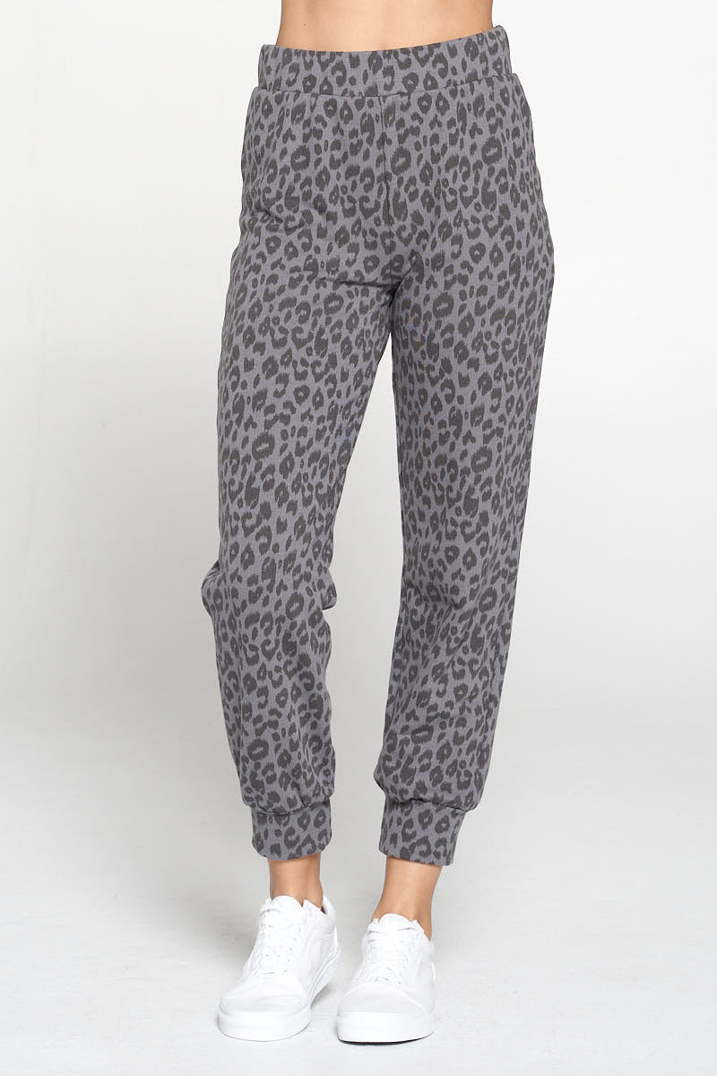 ANIMAL PRINT COTTON KNIT JOGGER PANTS-All Products-Reneecollection-Urbanheer