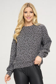 ANIMAL PRINT CREW NECK SWEATSHIRT-All Products-Reneecollection-Urbanheer