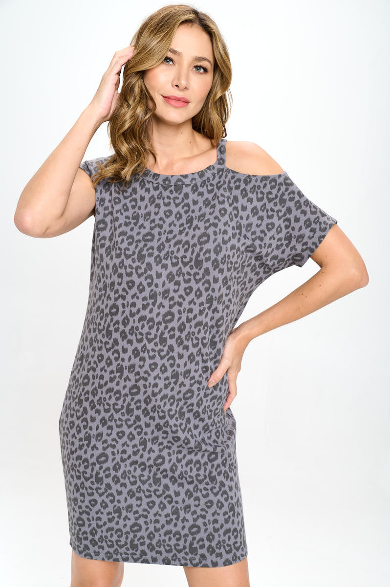 ANIMAL PRINT ONE SHOULDER DRESS-New Arrival-Reneecollection-Urbanheer