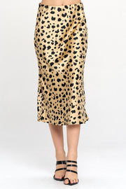 ANIMAL PRINT SATIN MIDI SKIRT-New Arrival-Reneecollection-Urbanheer
