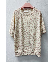 ANIMAL PRINT SHORT SLEEVE SWEATSHIRT-New Arrival-Reneecollection-Urbanheer