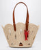 Aquazzura Artiste medium raffia tote in natural and tan