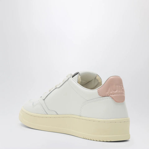 AUTRY White/pink leather Medalist Sneakers