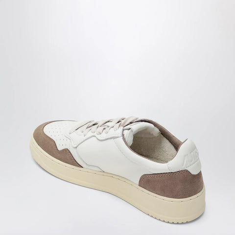 AUTRY Medalist Low Sneakers in white leather and brown suede